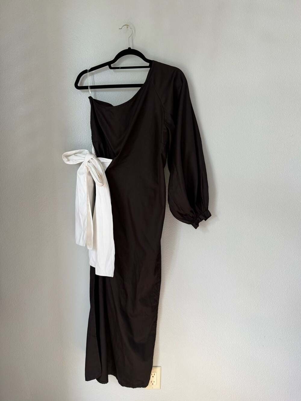 Sundress One Shoulder Midi Dress M/L Black